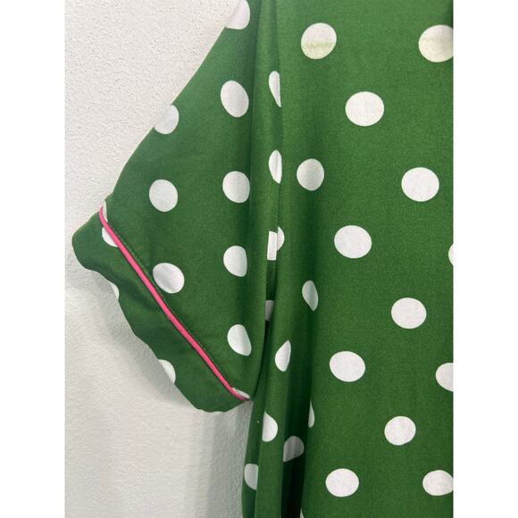 Kate Spade Green Pink White Polka Dots Pajama Shorts Set Size Large - Picture 5 of 13